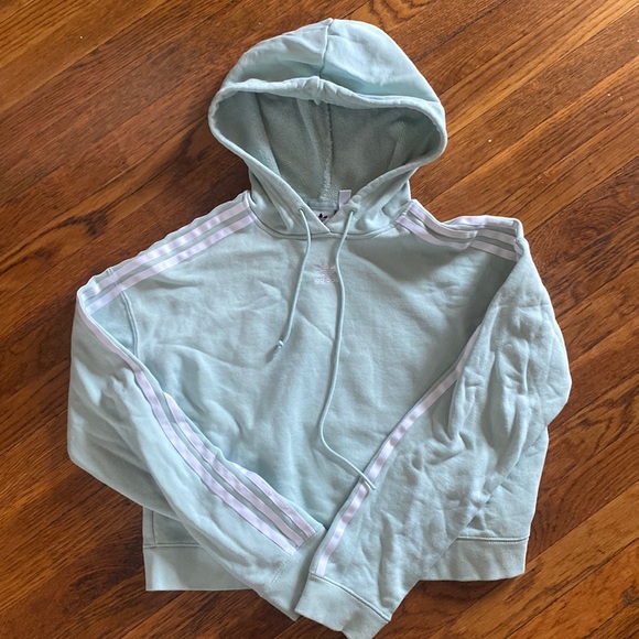 Adidas Long Sleeve Cropped Hoodie - Picture 1 of 2